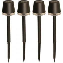 Gartenleuchte LUXFORM "Solar-Gartenlampe - Cala d'Or - 4 Stück", schwarz, Lampen, Solarbetrieben