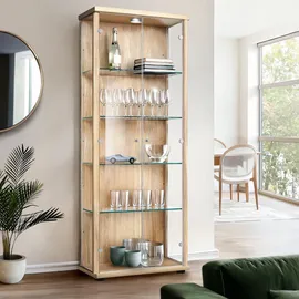 K-Möbel Vitrine 2-türig 176 x 67 x 33 cm Buche