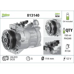 VALEO 813140 Kompressor, Klimaanlage VALEO ORIGINS NEW OE TECHNOLOGIE