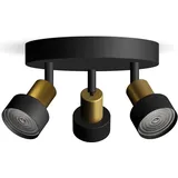 Philips Conduit 3-flammig schwarz, gold