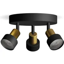 Philips Conduit 3-flammig schwarz, gold