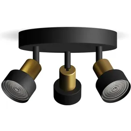 Philips Conduit 3-flammig schwarz, gold