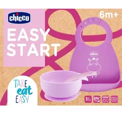 Chicco Easy Start 6m+ Geschirrset für Kinder Pink