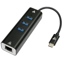 V7 V7UCRJ45USB3 USB Typ-C Schnittstelle Hub 1000 Mbit/s Schwarz
