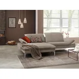 W.Schillig Ecksofa "enjoy&MORE, mit tollem Sitzkomfort, elegant und bequem, L-Form", braun (stone z59), B:294cm H:87cm T:185cm, Chenille-Flachgewebe R66 (85% Polyester, 15% Nylon);Longlife Xtra-Leder Z59: Glattleder mit modischer Prägung.