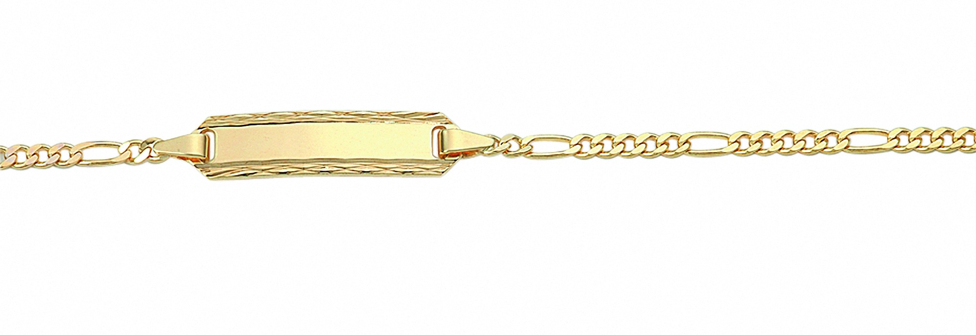 Goldarmband ADELIA ́S "Damen Goldschmuck 585 Gold Figaro Armband 14 cm" Armbänder Gr. 14, Gelbgold 585, goldfarben (gold) Damen Armbänder Gold