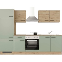 Flex-Well Küche »Cara«, mit und ohne E-Geräten erhältlich, Gesamtbreite 270 cm, grün