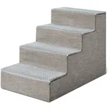 Amazon Basics Hundetreppe, Höhe 36,5cm, 4-Stufige Hundetreppe für Hohe Schlafcouch und Hohes Sofa, Haustiertreppe mit Rutschfester Unterseite für Haushunde und Hauskatzen, Grau