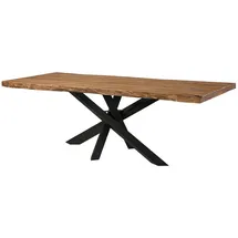 MASSIVMOEBEL24.DE Baumtisch Sheesham 240 x 79 x 100 cm natur gebeizt