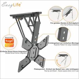Easy Life EasyLife TV Deckenhalter Smart Home elektrisch schwenkbar 23 bis 55 Zoll VESA 400x400 Schwarz