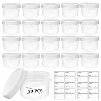 Yuaerbuo 20 Stück Kleine Dosen mit Deckel Plastik, 20 Etikett, 4.06oz/ 120ml Auslaufsicheren Einfrieren Behälter Klein Gefrierdosen Stapelbare Gefrierbehälter Klein Frischhaltedosen, Mikrowellen