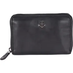 Geldbörse HARBOUR 2ND "Seraphina", grau (ash), Rindsleder, casual, Kleinlederwaren, Wallet Brieftasche Geldbeutel mit charakteristischem Anker-Emblem