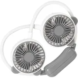 Tragbarer, Faltbarer, Per Usb Aufladbarer Nackenventilator Mit Freisprechfunktion, Mini-hängeventilator Für Büro Und Reisen, Weiß