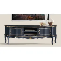 Casa Padrino Luxus Barock TV Schrank Blau / Gold