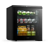 Klarstein Bevora Getränkekühlschrank 46 L – Getränkekühler mit Glastür, Touch-Bedienung, LED-Beleuchtung, einstellbare Temperatur 1–12 °C, herausnehmbare Ablage