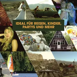 camp snap CS-V105 – Retro Digitalkamera im Vintage-Look, mit Vintage-Fotoeffekten, ohne Display, 8MP, USB-C, SD-Slot, grün