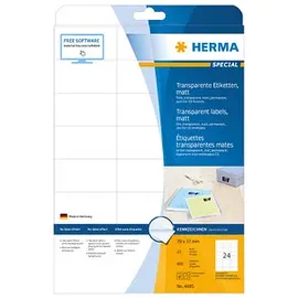 Herma Folienetiketten 4685 transparent 70,0 x 37,0 mm 25 Blatt