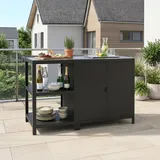 casa.pro Outdoorset Bolognano Standregal und Schrank Schwarz, matt