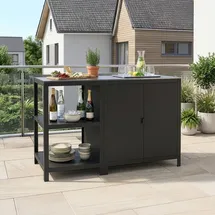 casa.pro Outdoorset Bolognano Standregal und Schrank Schwarz, matt