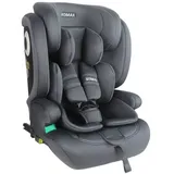 XOMAX LM238 Kindersitz mit ISOFIX I mitwachsend I 9-36 kg, 15 Monate - 12 Jahre, Gruppe 1/2/3 I 5-Punkt-Gurt und 3-Punkt-Gurt I Bezug abnehmbar und waschbar I ECE R129 I anthrazit