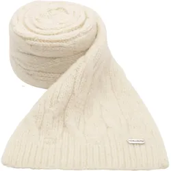 Strickschal CHILLOUTS "Giralda Scarf", Damen, beige (cream), Feinstrick, Materialmix, unifarben, modisch, Modetücher, mit eleganter Strickoptik