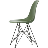 Vitra - Eames Plastic Side Chair DSR RE, basic dark / forest (Filzgleiter basic dark)