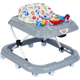 BoGi Lauflernwagen Gehfrei Lauflernhilfe Lauflernwagen Babywalker mit Spielset grau