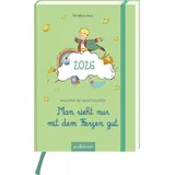 arsEdition Buchkalender Man sieht nur mit dem Herzen gut 2026: Der Kleine Prinz | Handlicher Notizkalender mit Wochenkalendarium