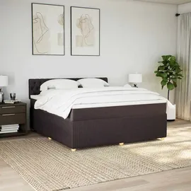 vidaXL Boxspringbett mit Matratze Dunkelbraun 180x200 cm Stoff