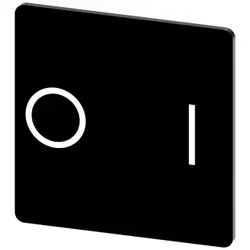Siemens 3SU19000AE160QG0 Bezeichnungsschild 27x27mm, Schild schwarz, Symbol: O* I - 10 Stück