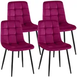 CLP Esszimmerstuhl Antibes Polyester lila 4er Set