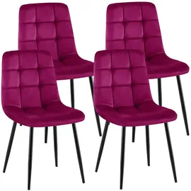CLP Esszimmerstuhl Antibes Polyester lila 4er Set