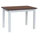 Esstisch Küchentisch Speisetisch Tisch Kiefer Weiss Farbe Nuss - 80 x 80 cm