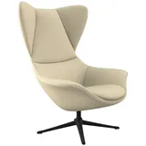 FLEXLUX Ohrensessel »Stilo Relaxsessel, TV-Sessel«, Solitär, Stil-Ikone, drehbar, Fuß schwarz beige