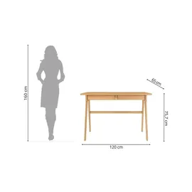 mc akcent Schreibtisch Delia Eiche massiv / Braun