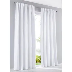 bonprix Blickdichter Vorhang aus Microfaser (2er Pack), weiß, 245x140 cm