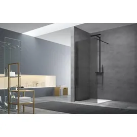 Swiss Aqua Technologies Walk In Duschabtrennung 120 x 200 cm Schwarz Sicherheitsglas