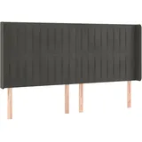vidaXL LED Kopfteil Dunkelgrau 183x16x118/128 cm Samt