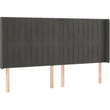 vidaXL LED Kopfteil Dunkelgrau 183x16x118/128 cm Samt