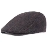 HNJKJEU Schirmmütze Herren Schiebermütze Flatcap Newsboy Cap Baskenmütze Barett Cap Schlägermütze für Frühling Winter und Herbst, Größe 56cm-60cm(Schwarz) - 56-60