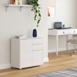 [en.casa] Sideboard Paarl 74 x 79 x 36 cm Weiß