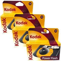 3x Kodak Power Flash 27+12 ISO 800 Einwegkamera