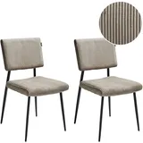 Beliani Esszimmerstuhl 2er Set STURGIS Cord Taupe