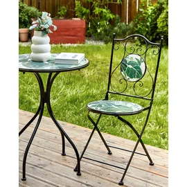 Beliani Cozzana Gartenstuhl 40 x 40 x 90 cm grün/schwarz 2 St.