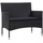 vidaXL Garten Lounge-Set mit Auflagen 2-Sitzer Bank schwarz/schwarz