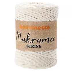 buttinette Makramee-Garn "String", einfach verzwirnt, Stärke: 3 mm, Länge: 150 m, natur
