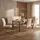 MCW Esszimmer-Set MCW-G55, 4er-Set Stuhl + Sitzbank 160cm, Edelstahl gebürstet Stoff/Textil Chenille ~ creme