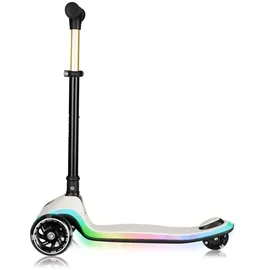 lionelo Kinder Balance-Roller RGB Mey ab 3 Jahren bis 50 kg, LED-Beleuchtung auf dem Trittbrett, und faltbar mit Korb - beige