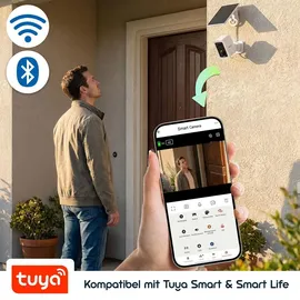 ideoon WLAN Solar Überwachungskamera 3MP Weiß