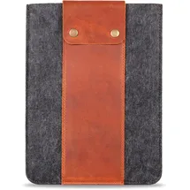 MegaGear Echtleder- und Fleece-Tablet-Hülle für iPad Pro 12.9" (Alle Generationen) / iPad Pro 11" (Alle Generationen) Schwarz